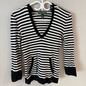 Ralph Lauren Black and White Striped Sweater